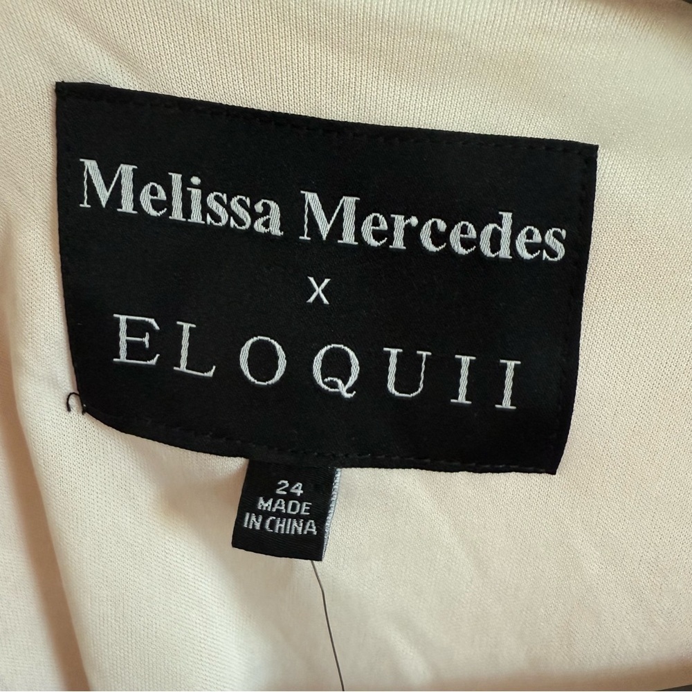 Melissa Mercedes x Eloquii Sequin Dress 24 Pink Orange Open Back Long Sleeves - Picture 5 of 6